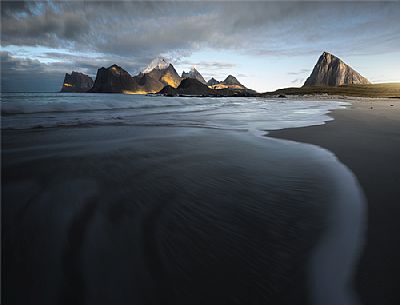 Seascape near Leknes village, Vestvagoy, Lofoten islands, Norway, Europe Seascape near Leknes village, Vestvagoy, Lofoten islands, Norway, Europe