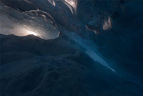 Icecave near Jokulsarlon lagoon, Vatnajkull glacier, Iceland, Europe 