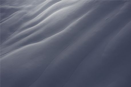 Snowy meadow from above, Cortina d'Ampezzo, Italy, Europe