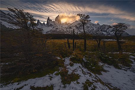 Fitz Roy Mountain Range near El Chaltn, Patagonia, Los Glaciares National Park, Argentina