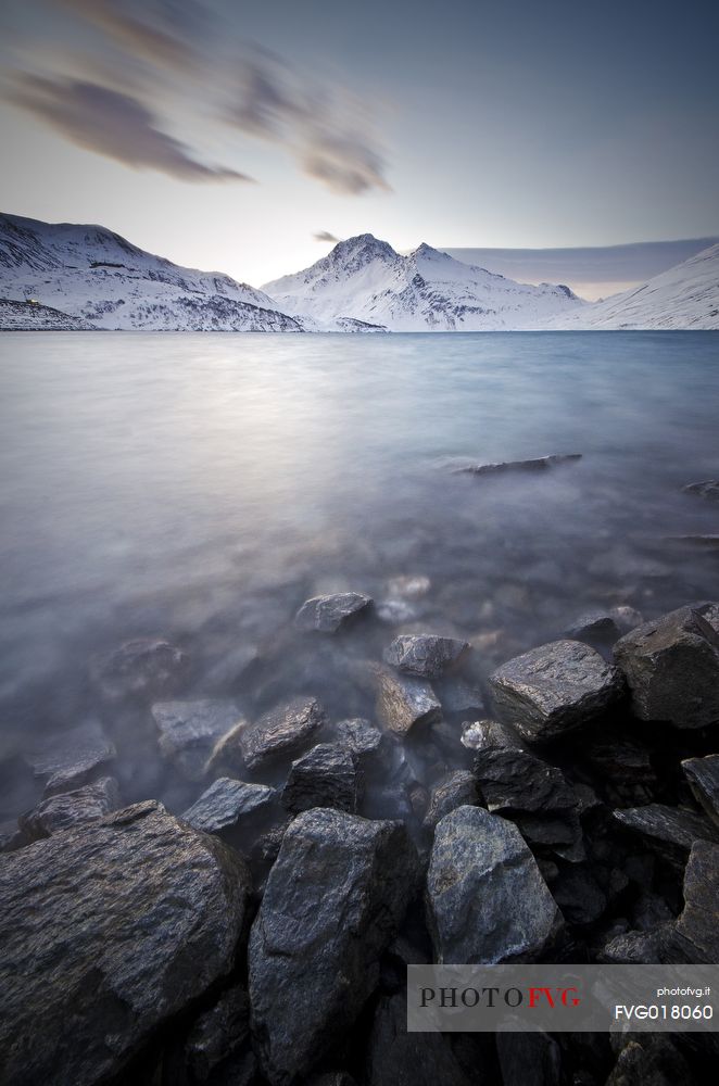 
Rocks on the shore of Lake of Mont Cenis