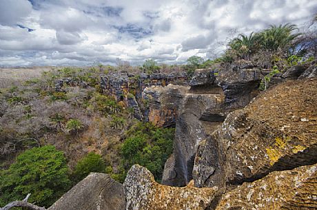 Lava rocks up the entrace of 