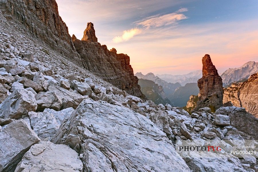 Campanile di Val Montanaia at dawn