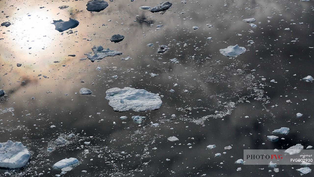 Aereal view of Sermeq  Kujalleq glacier