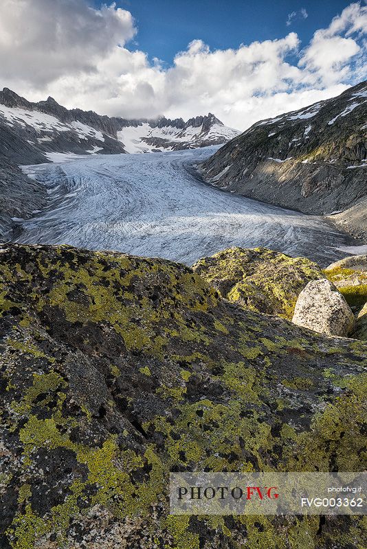 Rhone Glacier at sunset, Furka pass, Switzerland, Europe