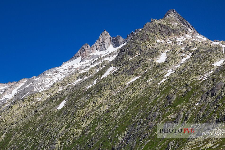 Mountains range above Grimsel pass, Bernese Alps, Switzerland, Europe