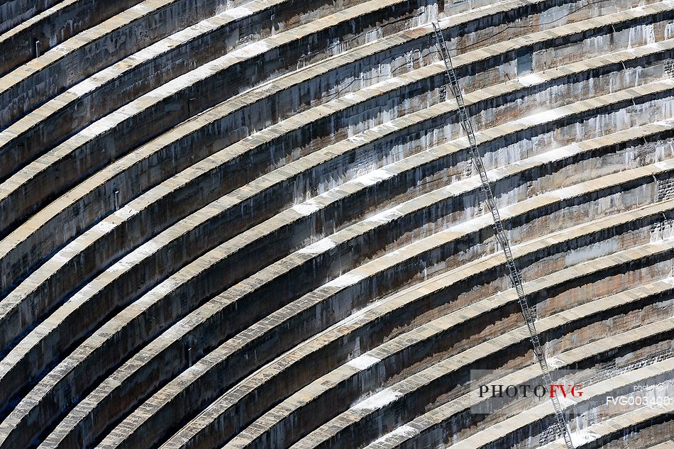 Detail of Spitallamm dam at the Grimsel pass, Bernese alps, Switzerland, Europe