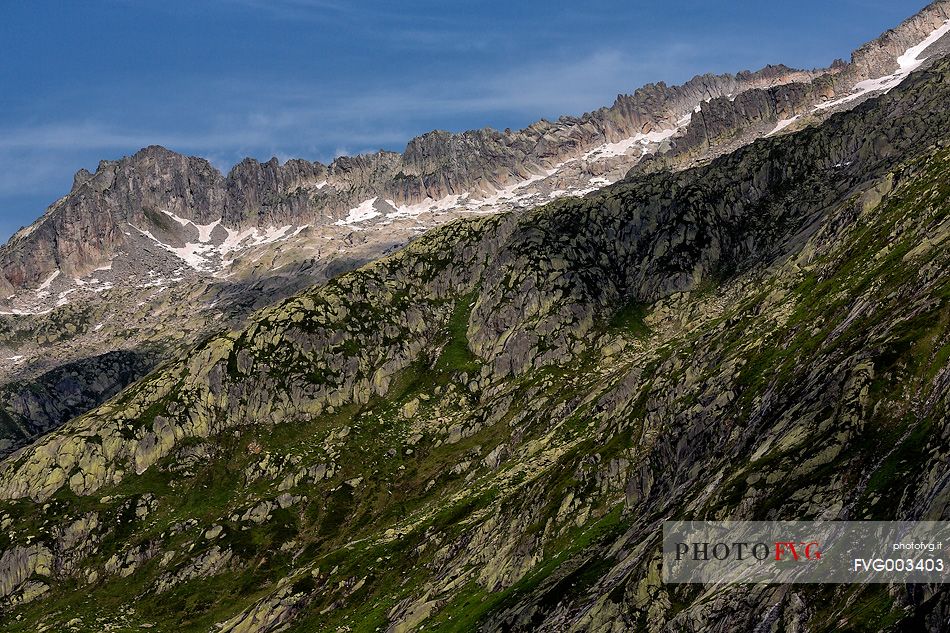 Mountains range above Grimsel pass, Bernese Alps, Switzerland, Europe