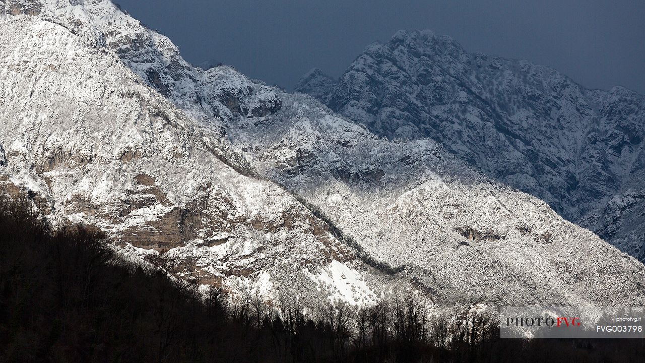 Winter landscape of Tramontina Valley from Meduno (Meduna bridge)