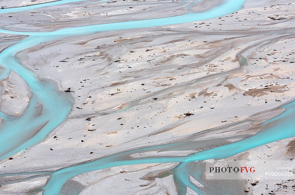 Tagliamento River, bird's eye view