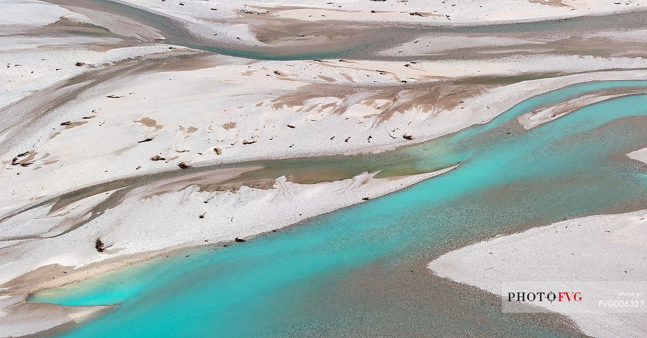 Tagliamento River, bird's eye view