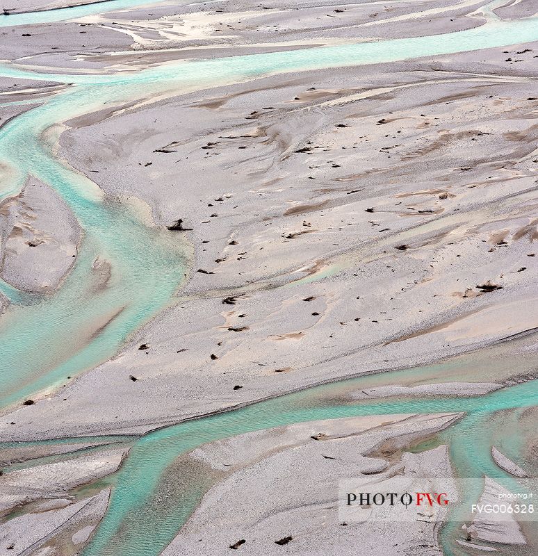 Tagliamento River, bird's eye view