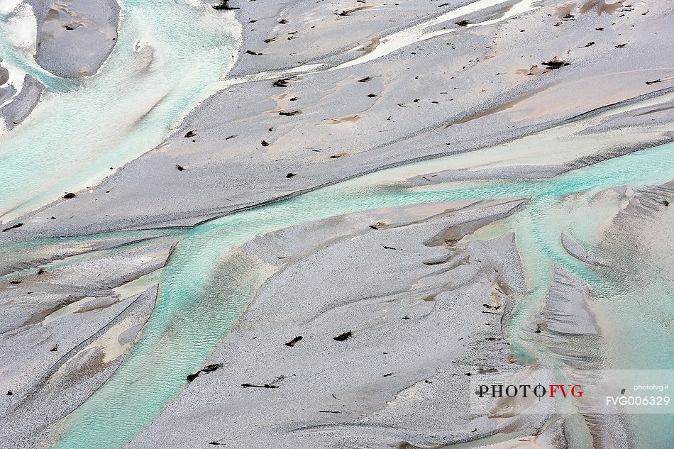 Tagliamento River, bird's eye view