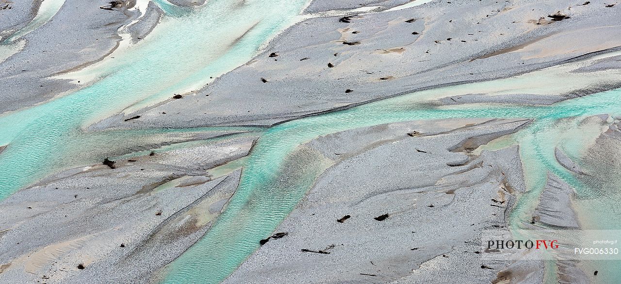 Tagliamento River, bird's eye view