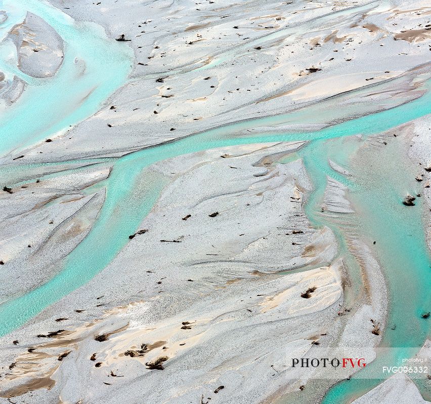 Tagliamento River, bird's eye view