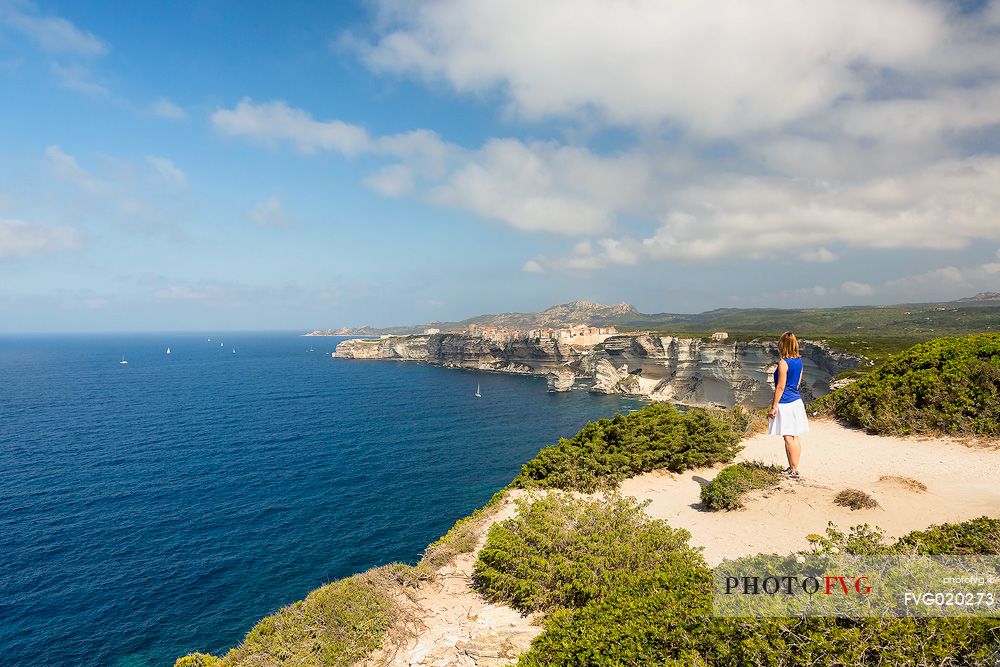 The white cliffs of Bonifacio and the old village from the trail to Cape Pertusato