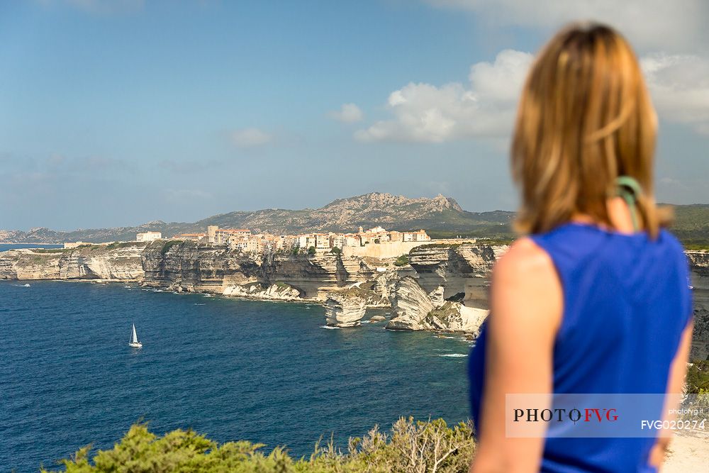 The white cliffs of Bonifacio and the old village from the trail to Cape Pertusato