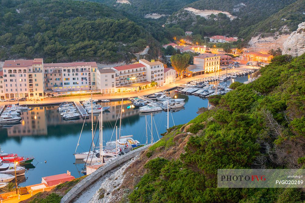 The port of Bonifacio at sunset