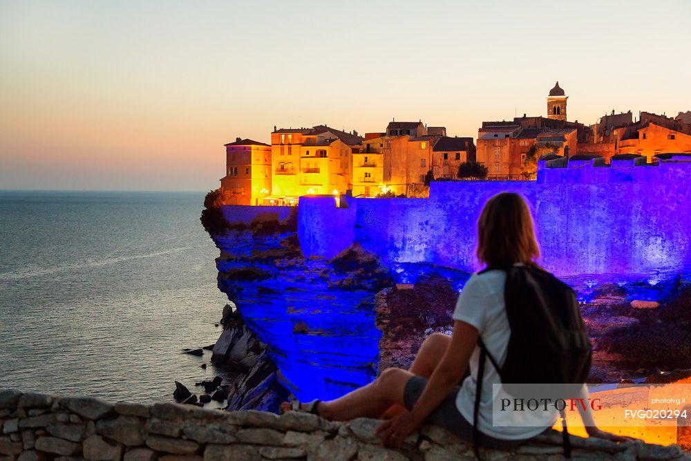 Looking the play of light on the cliffs and the old walls of Bonifacio