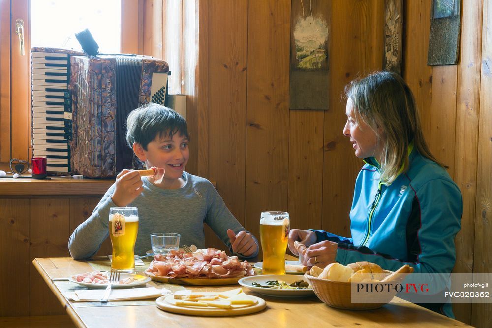 Ham tasting in Speck Stube of Sauris