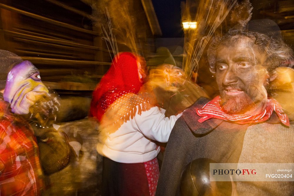 Some moments of Sauris Carnival with one the most important masks: the Rlar. Sauris di Sotto.