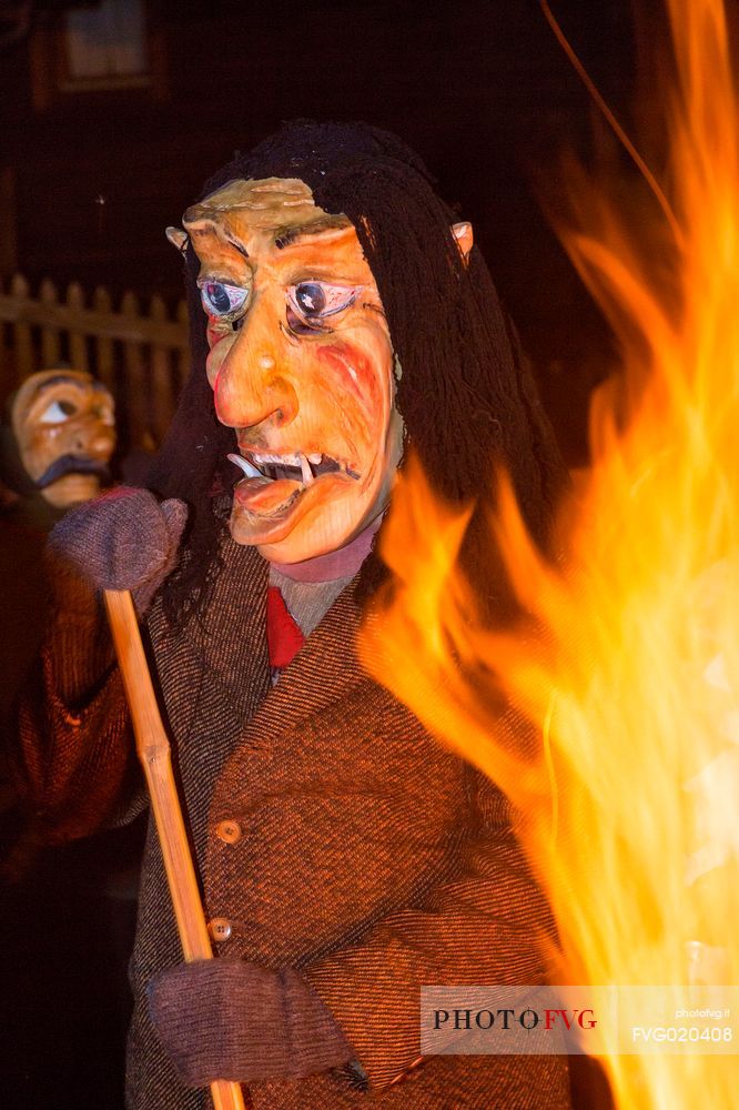 The Kheirar (tradional mask) during the  carnival celebration of Sauris