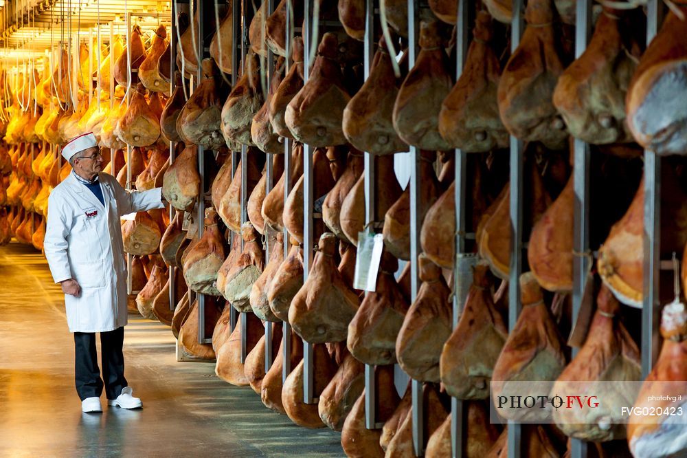 Inside Wolf ham factory, Sauris di Sotto