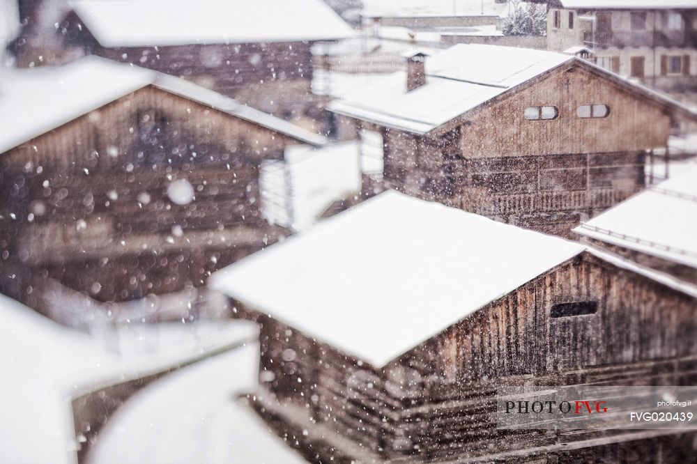 Typical houses in Sauris di Sotto