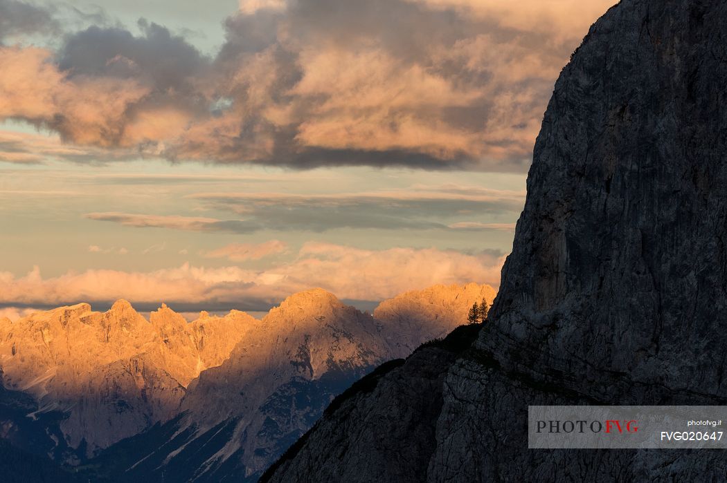 Landscape to Sappada dolomites from refuge Berti, Cadore, dolomites, Italy