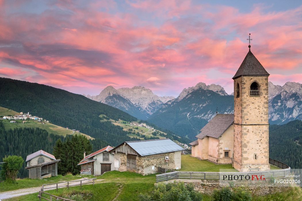 Sunset from the church of St. Leonardo Vecchio, Casamazzagno, Italy