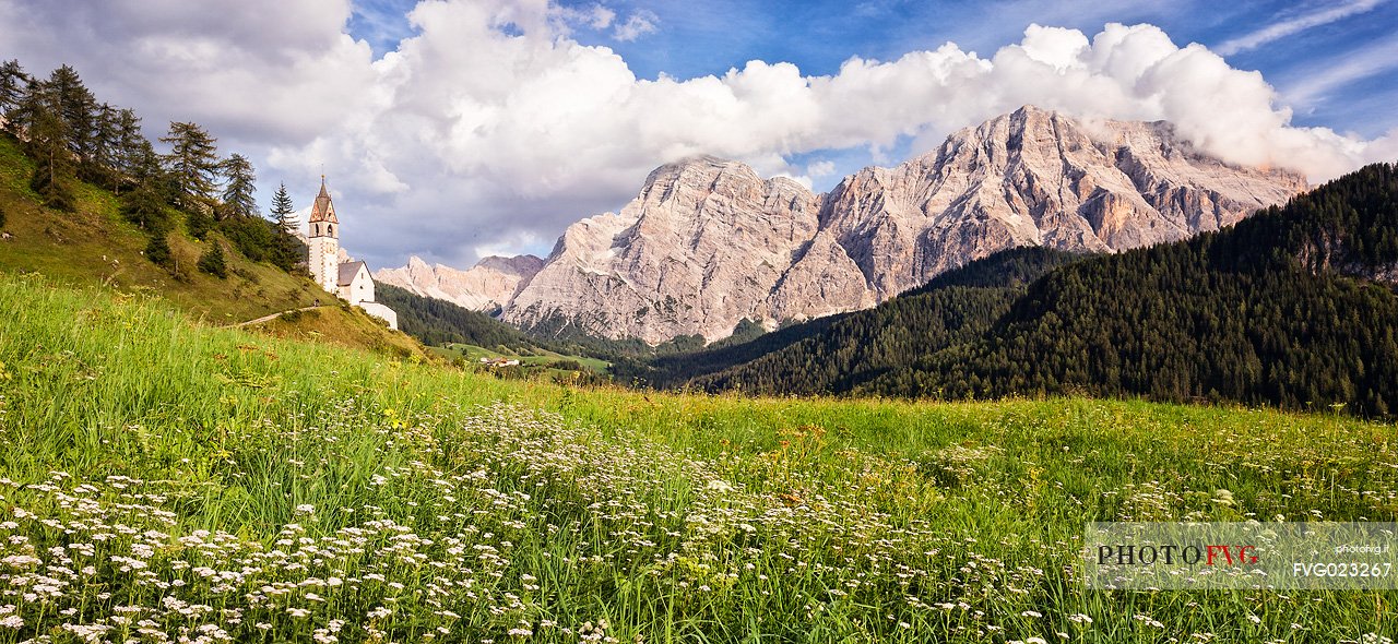 Little church of La Val, Badia Valley, South Tyrol, Dolomites, Italy