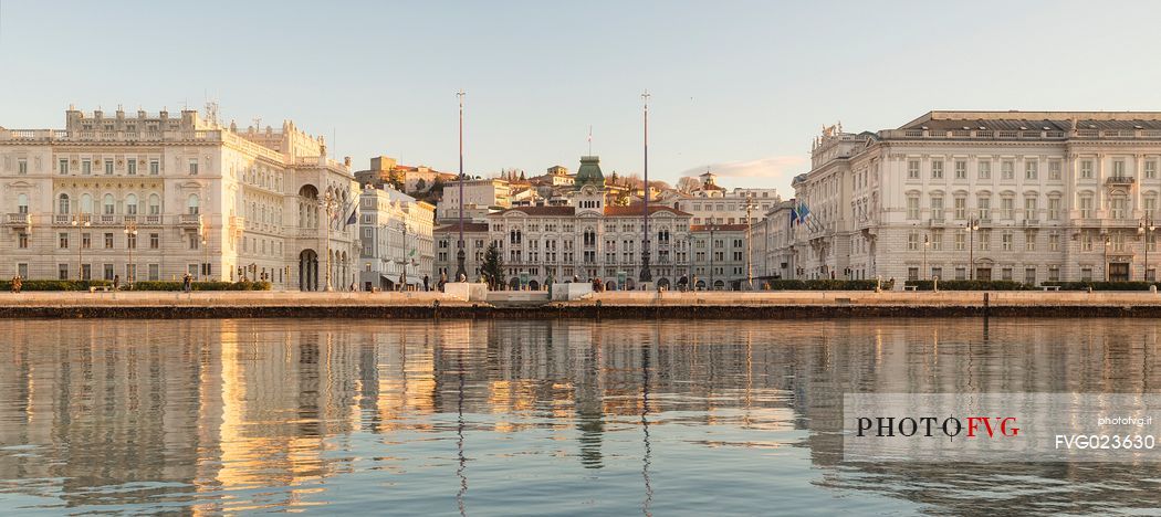 Piazza Unit d'Italia, view from the sea of Trieste, Italy