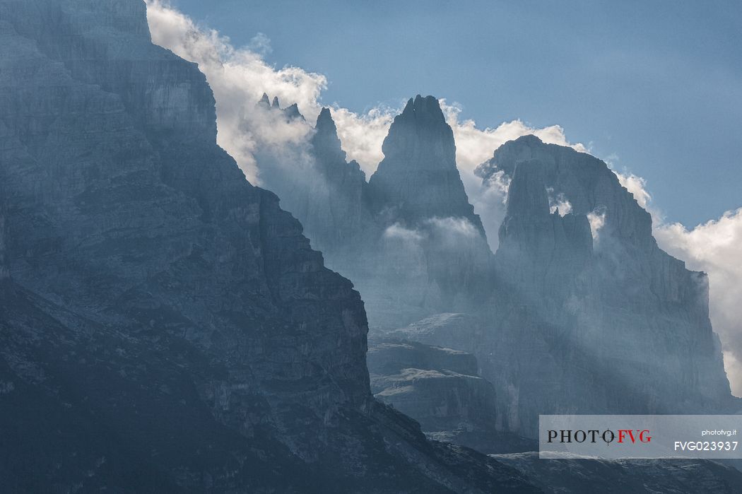 Backlit to Brenta dolomites from Madonna di Campiglio, Trentino, Italy