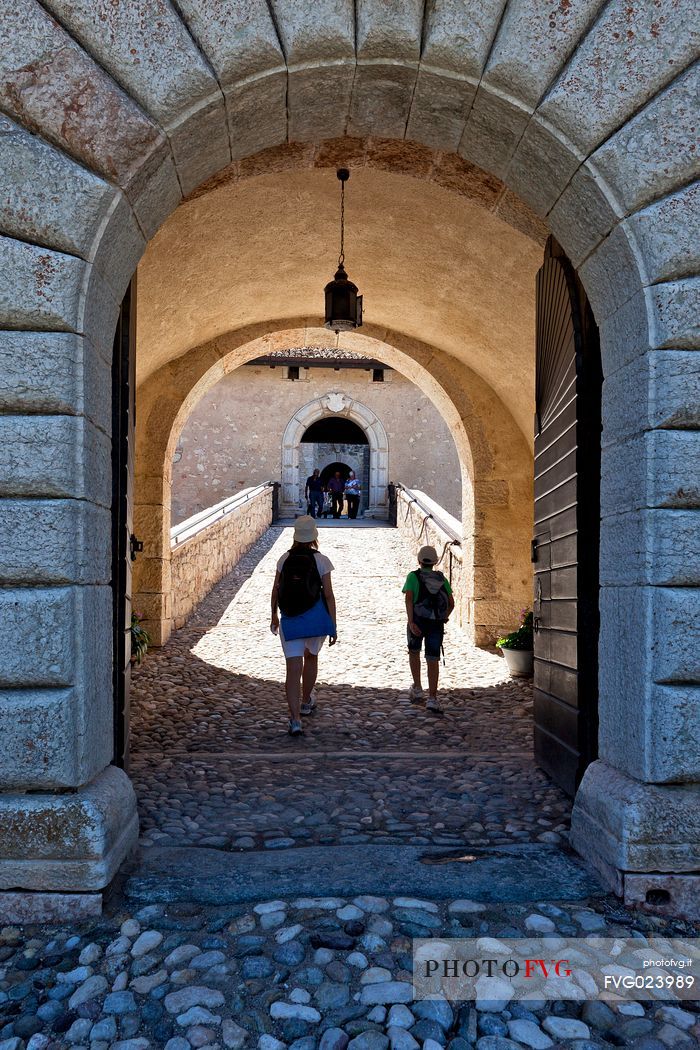 Entrance of Castel Thun castle,  Val di Non, Trentino, Italy