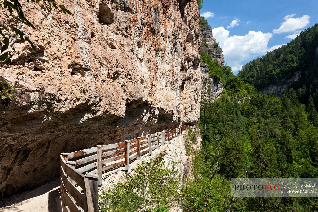 The beautiful path to the San Romedio Sanctuary, Val di Non, Trentino, Italy