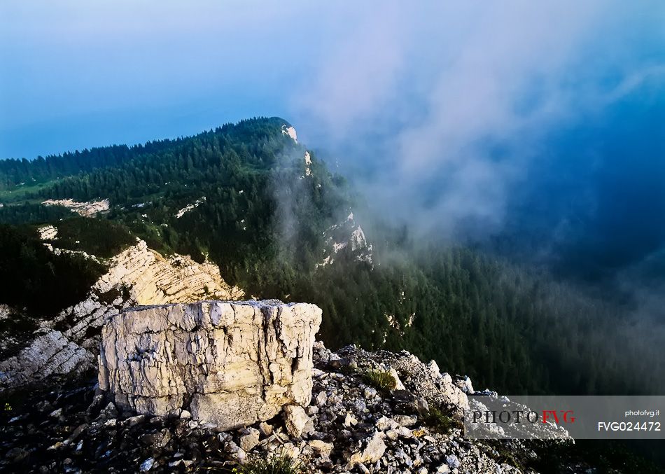 The summit of Verena mount, strategic peak during the World War, Asiago, Italy