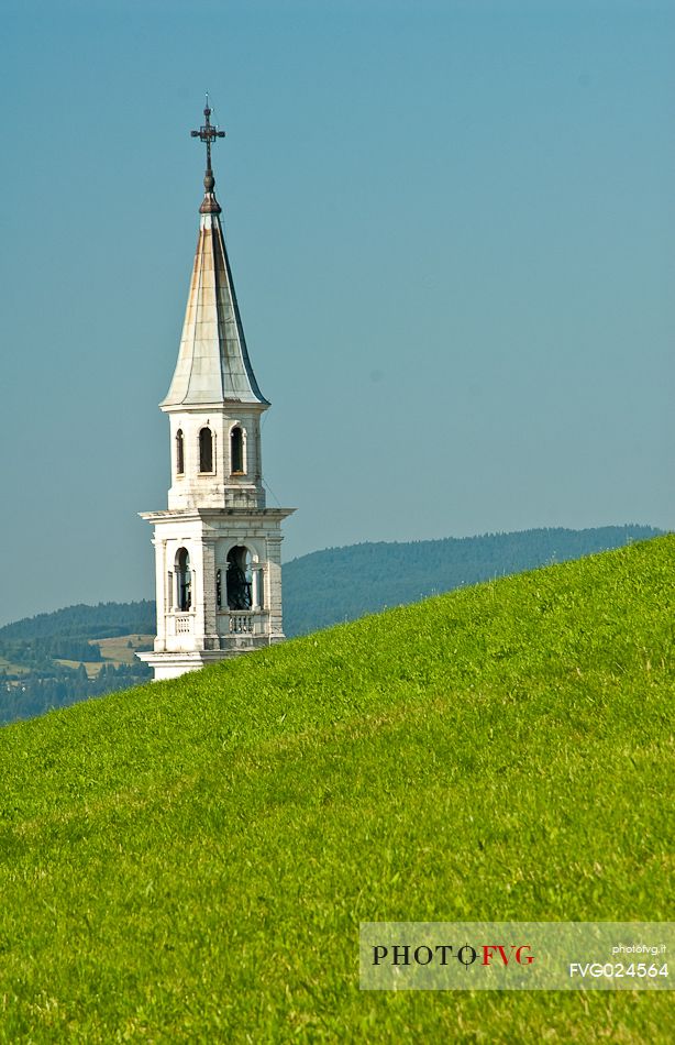 Bell tower in the plateau of Asiago, Italy