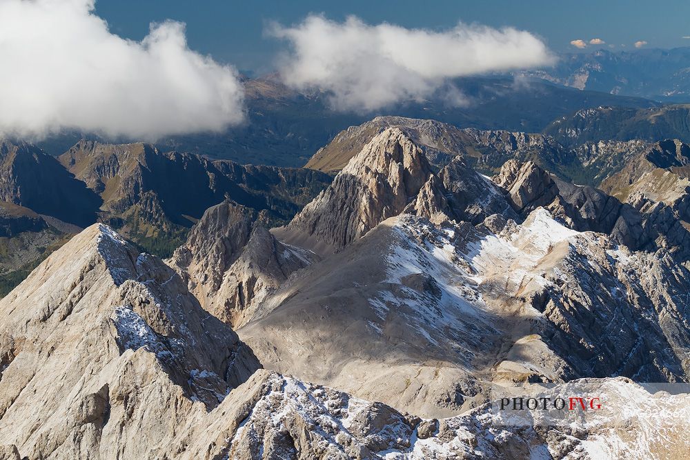 Landscape from Marmolada peak, dolomites, italy