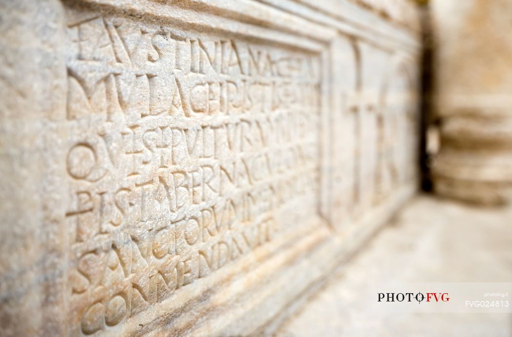 sarcophagus, archaeological site of Concordia Sagittaria Basilica, Venice, Italy