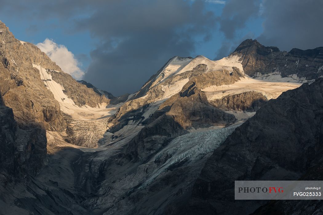 Stelvio glacier from the famous Passo dello Stelvio road, Stelvio National park, Italy