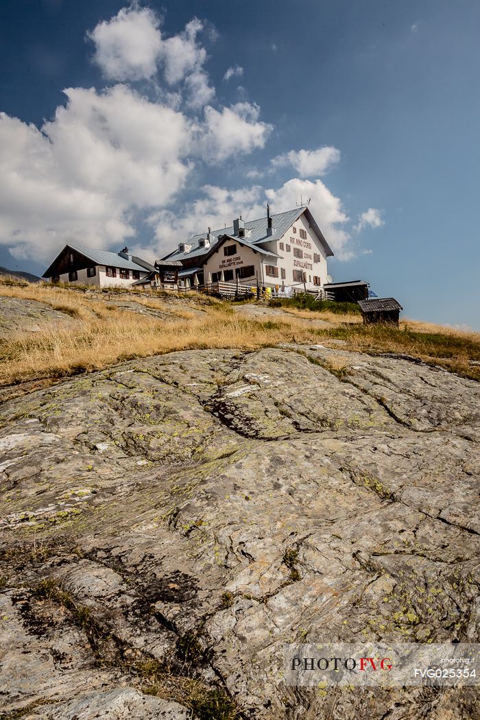 The Nino Corsi hut in Martello valley, Stelvio national park, Italy