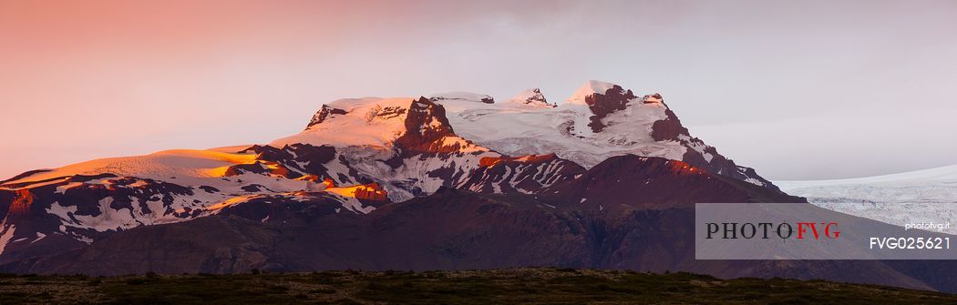 Sunset on the mountain of Skaftafell National Park,Iceland