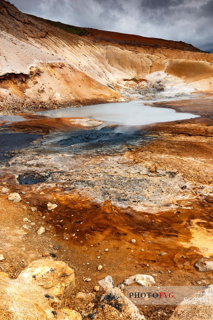 Geothermal area of Seltun, Krsuvk, Reykjanes peninsula, Iceland