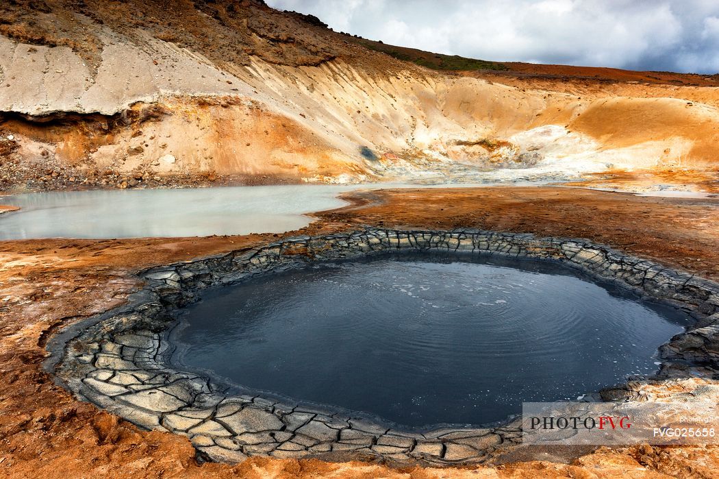 Geothermal area of Seltun, Krsuvk, Reykjanes peninsula, Iceland
