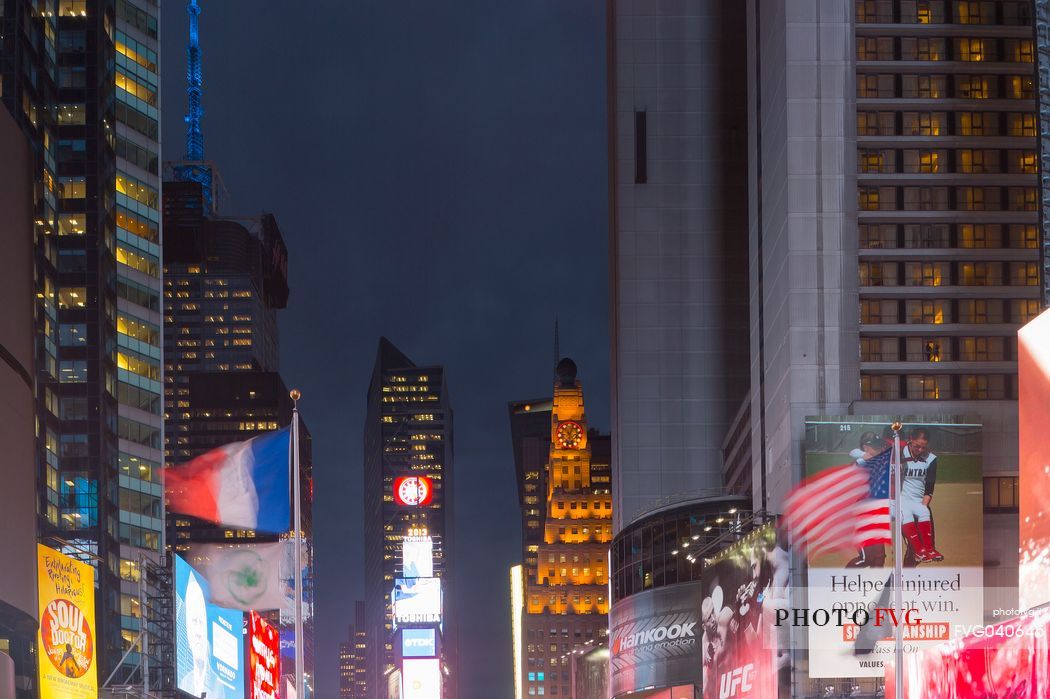 Broadway Avenue, Times Square by night, Manhattan, New York, United States