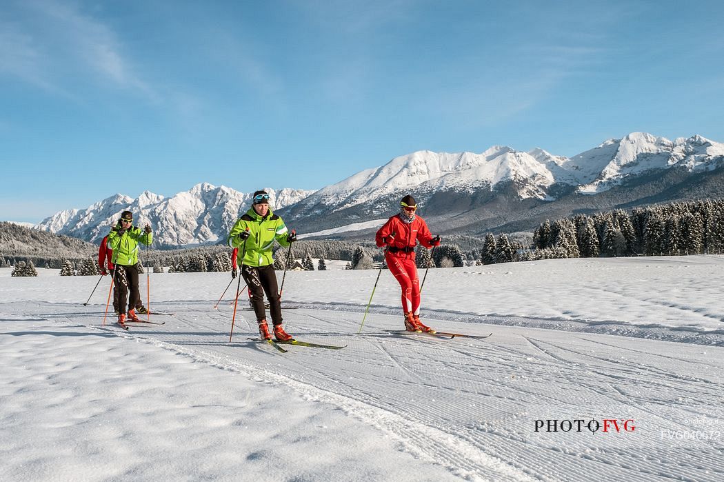 Vallorch cross-country ski track in the Cansiglio plateau, Veneto, Italy, Europe


