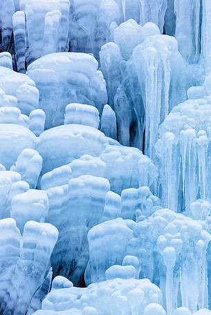 Snow and ice waterfall