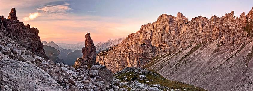 Campanile di Val Montanaia at dawn