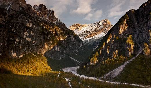 Meluzzo Valley and Mount Pramaggiore at sunset