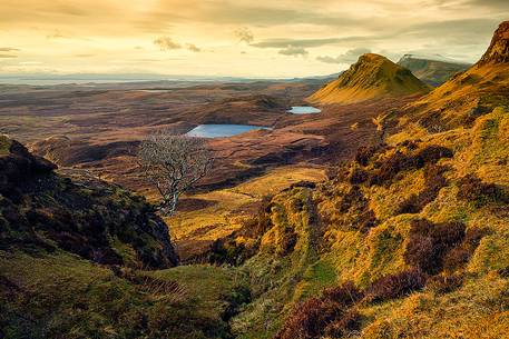 East Coast of Skye at sunrise from the Quiraing on the Trotternish peninsula